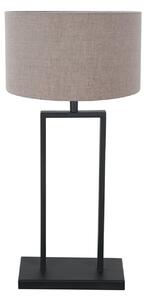 Steinhauer Lampa de masă Stang 3860ZW, negru/in nisipiu, înălțime 55 cm, Negru, Camera de zi / sufragerie, Țesătură / Textil