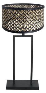 Steinhauer Lampa de masă Stang 3856ZW, împletitură negru/natur, înălțime 55 cm, Negru, Camera de zi / sufragerie, Bamboo