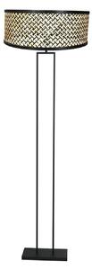 Steinhauer Lampadar Stang, negru/abajur împletit negru/lemn, Negru, Camera de zi / sufragerie, Metal, Modern
