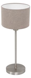 Mexlite Lampa de masă Noor, oțel/pânză in culoare noroi, înălțime 50 cm, soclu E27, Metalic, Camera de zi / sufragerie, Metal