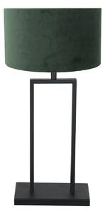 Steinhauer Lampa de masă Stang 3862ZW, negru/velur verde, înălțime 55 cm, Negru, Camera de zi / sufragerie, Țesătură / Textil