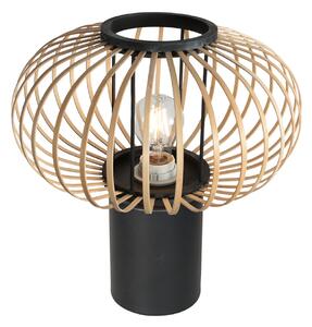 Anne Light Lampa de masă Bloeba, negru, tije din bambus, Ø 31 cm, Negru, Camera de zi / sufragerie, Metal