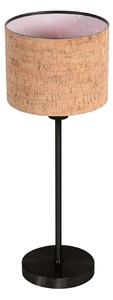Mexlite Lampa de masă Noor negru/plută maro, înălțime 50 cm, soclu E27, Negru, Camera de zi / sufragerie, Metal