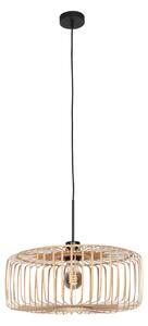 Steinhauer Lampă suspendată Sparkled Light, negru/bambus natural, Ø 40 cm, reglabil, Lemn, Camera de zi / sufragerie, Bamboo