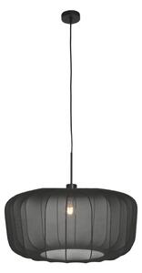 Steinhauer Lampă suspendată Sparkled Light, nylon negru, Ø 60 cm, E27, reglabil, Negru, Camera de zi / sufragerie, Țesătură / Textil, Modern