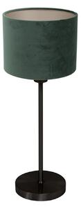 Mexlite Lampa de masă Noor, negru/velur verde, înălțime 50 cm, E27, Negru, Camera de zi / sufragerie, Metal