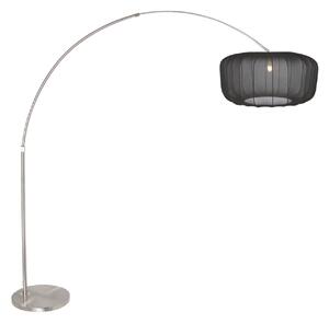 Steinhauer Lampadar curbat Sparkled Light, oțel/nylon negru, 240 cm, Metalic, Camera de zi / sufragerie, Metal, Modern