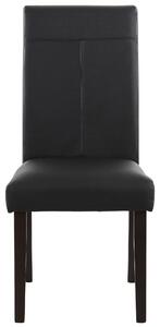 Set 2 scaune Rubin negre piele ecologica 47/59/101 cm