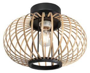 Anne Light Plafonieră Bloeba, negru, tije din bambus, Ø 31 cm, reglabil, Negru, Camera de zi / sufragerie, Metal