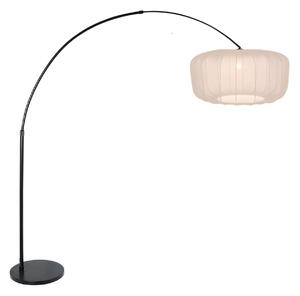 Steinhauer Lampadar curbat Sparkled Light negru/nylon crem, 240 cm, Negru, Camera de zi / sufragerie, Metal, Modern