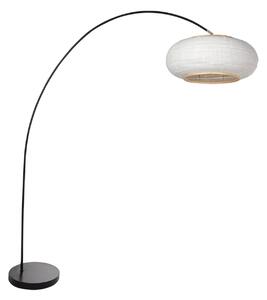 Mexlite Lampadar cu braț curbat Solva, negru/in gri, înălțime 185 cm, Negru, Camera de zi / sufragerie, Metal