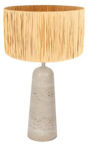Anne Light Lampa de masă Travino, înălțime 49 cm, travertin, iarbă mare, E27, Bej, Camera de zi / sufragerie, Marmură