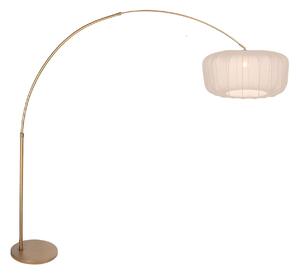 Steinhauer Lampadar curbat Sparkled Light, bronz/nylon crem, 240 cm, Bronz / Alamă Veche, Camera de zi / sufragerie, Metal, Modern