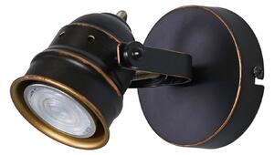 Lampă de perete Lindby, Leonor, reglabil, Negru, Camera de zi, Metal, Antichitate