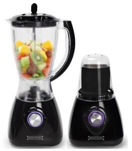 Blend blender Royalty Line RL-SM-400P.2L, 500W, 1,5 litri, 2 viteze + Pulse, zdrobitor de gheata, Negru