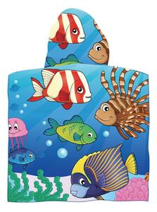Poncho pentru copii Culoare albastru, HAPPY FISH 60 x 120 cm