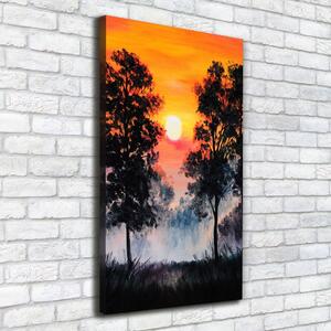 Imprimare tablou canvas pădure Apus de soare