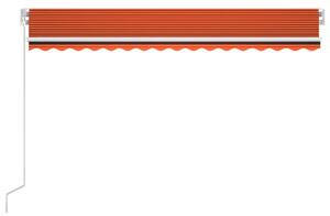 Copertină retractabilă manual, portocaliu și maro, 400x350 cm
