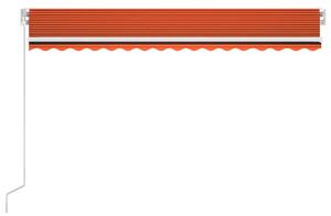 Copertină retractabilă manual, portocaliu și maro, 450x300 cm