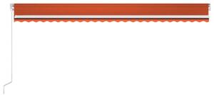 Copertină retractabilă manual, portocaliu și maro, 600x300 cm