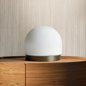 Miloox by Sforzin Domu lampă de masă, Ø 15 cm, bronz/alb, sticlă, GX53, reglabil, Alb, Camera de zi / sufragerie, Sticlă, Design, Ecran de masă în poziție verticală