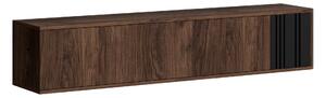 Comodă TV Oratio, Nuc, Negru, MDF, PAL laminat, 30x150x31cm, 21.5 kg
