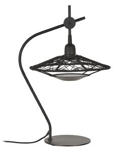 Lampă de masă Forestier, Carpa, Negru, dormitor, Țesătură / Textil, Design