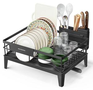Uscător de vase RACK, 31x42x18,5 cm, negru SongmicsHome