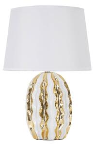 Veioză alb-auriu din ceramică cu abajur textil (înălțime 48 cm) Glam Stary – Mauro Ferretti