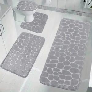 Set 4 Covorașe de Baie Antiderapante, Gri
