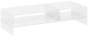 HOMCOM Suport Monitor Acrilic cu 2 Rafturi, Suport Ergonomic pentru PC, Transparent, 50.8x19x12 cm, Ideal pentru Birouri Moderne | Aosom Romania
