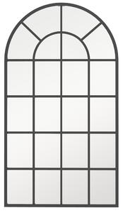 Oglindă arcuită pentru casă și birou cu suport de perete din sticlă groasă și metal, 62x2,5x110 cm, de culoare negru HOMCOM | Aosom Romania