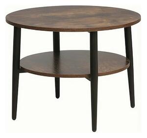 Masuta cafea ELLA B, maro rustic/negru mat, PAL/metal, 60x45 cm