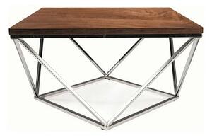 Masuta cafea SILVER A, nuc/argintiu, 80x80x45 cm