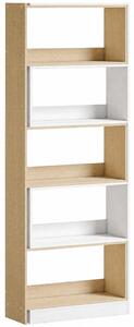 HOMCOM Bibliotecă de Colț cu 5 Polițe, Design Rotativ 350°, Lemn/Alb | Aosom Romania