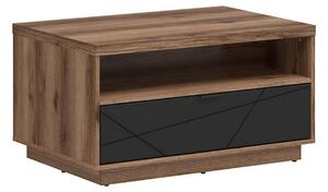 Masuta cafea FORN, nuc/negru mat, PAL, 90x60x49 cm