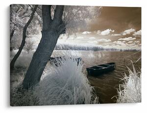 Tablou cu barca pe lac (70x50 cm)