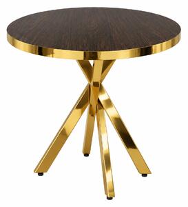Masă Fixă Rotundă Tania X Wenge Gold, Blat PAL, Ø90 × 75 cm
