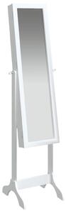 Oglindă de sine stătătoare, alb, 34x37x146 cm