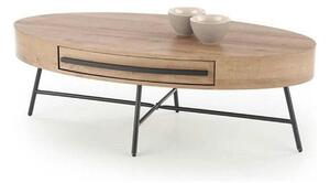 Masuta cafea CAROLINA, stejar auriu/negru, 120x60x41 cm