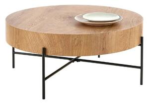 Masuta cafea BROOKLYN, stejar natural/negru, 80x80x37 cm