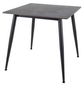 Masa RION, negru mat cu efect de marmura, ceramica/metal, 80x80x76 cm