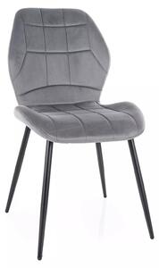Scaun JAKE, gri - Bluvel 14/negru, stofa catifelata/metal, 48x41x86 cm