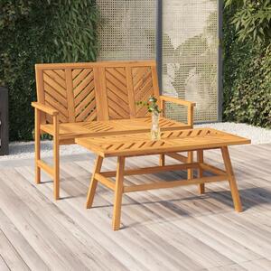 Set mobilier de relaxare de grădină, 2 piese, lemn masiv acacia