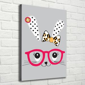 Imprimare tablou canvas Iepure cu ochelari