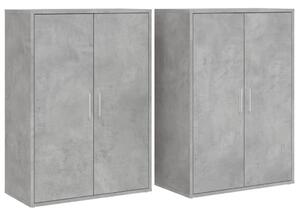 Dulapuri, 2 buc., gri beton, 60x31x84 cm, lemn prelucrat