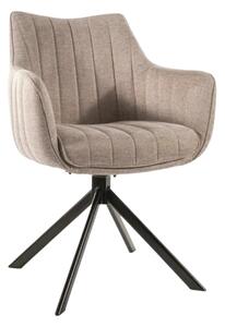 Scaun living rotativ AZALIA, bej/negru, stofa clasica/metal, 61x44x86