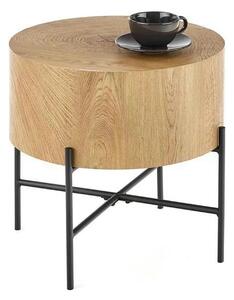 Masuta cafea BROOKLYN S, stejar natural/negru, 45x45x45 cm