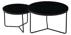 Set 2 masute ITALIA, negru, sticla securizata/metal