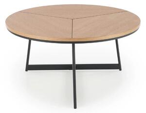 Masuta cafea KARIDA, stejar natural/negru, 80x80x41 cm